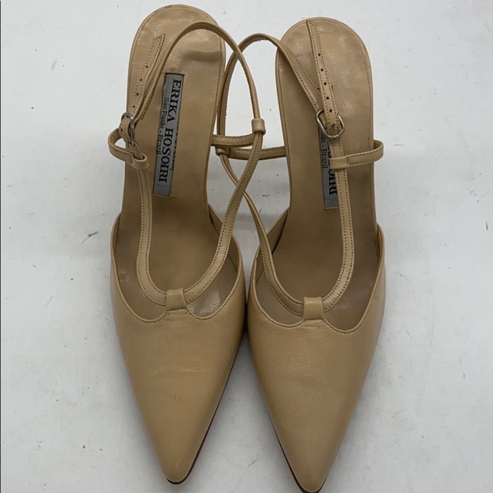 Erika Hosoiri sandals with heels beige sz 37 uS 6